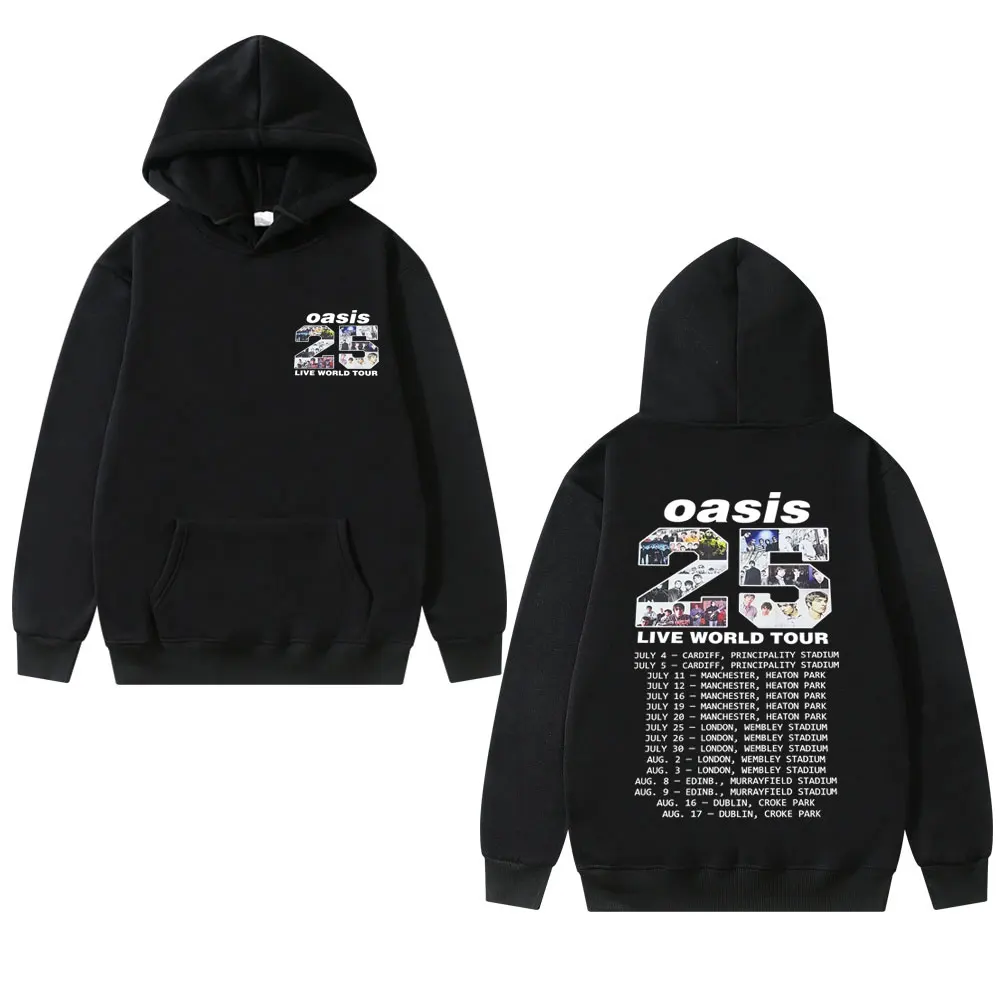 

Rock Band O-Oasis Live 25 World Tour Hoodie Men Women Fashion Vintage Oversized Sweatshirt Men's Casual Fleece Cotton Pullovers