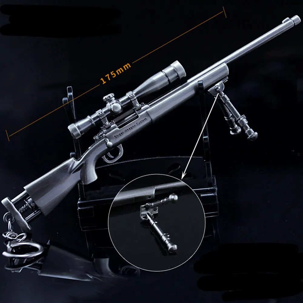 Porte-clés en alliage M24 Sniper, Mini pistolet jouet en métal, modèle de décoration, périphériques de jeu, figurines d'action, jouet pour enfants, cadeau de noël ZG411