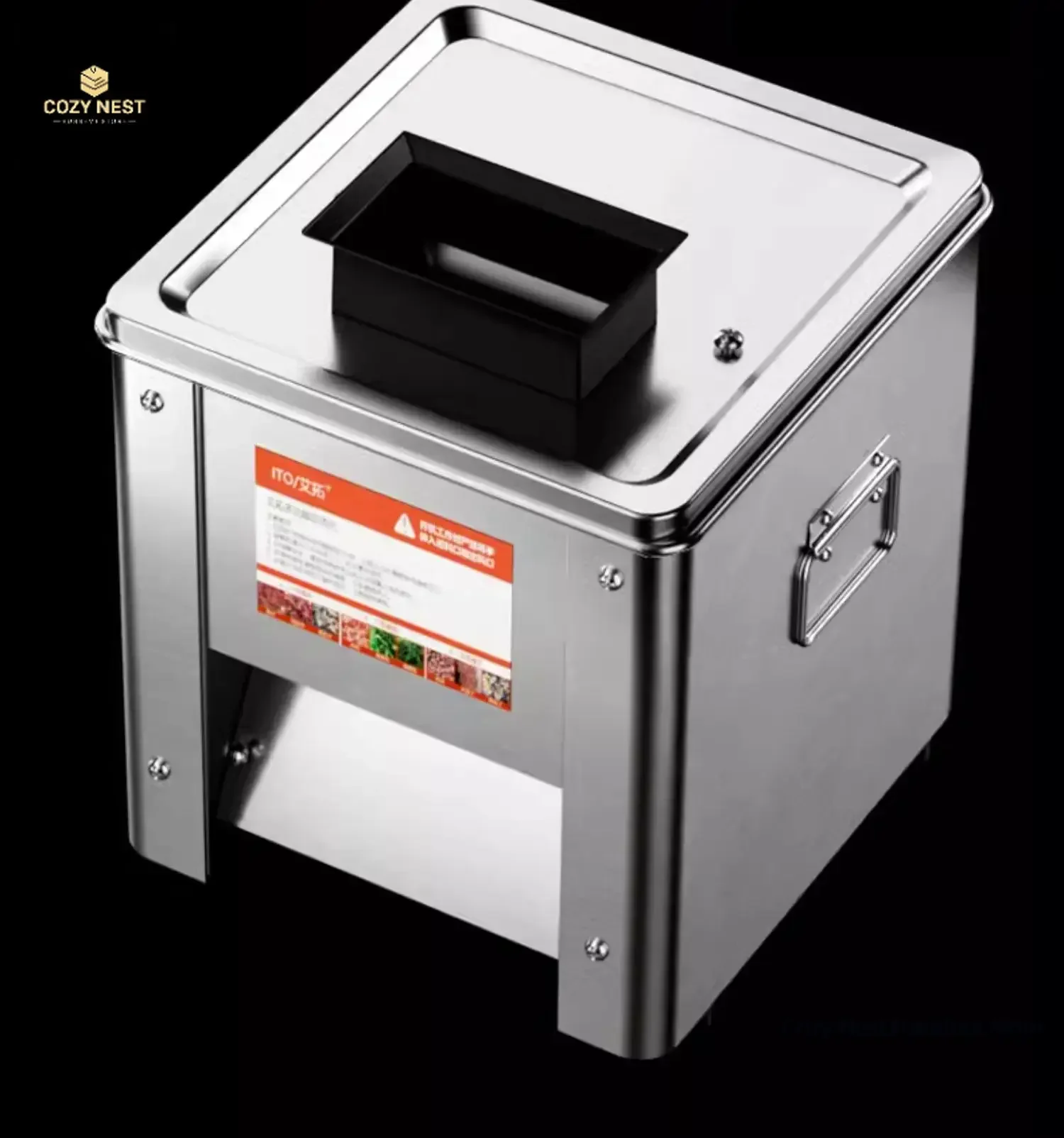 Aituo، ماكينة تقطيع اللحوم الأوتوماتيكية، ماكينة تقطيع وتقطيع كهربائية تجارية، مفرمة لحم، قطاعة خضراوات صغيرة