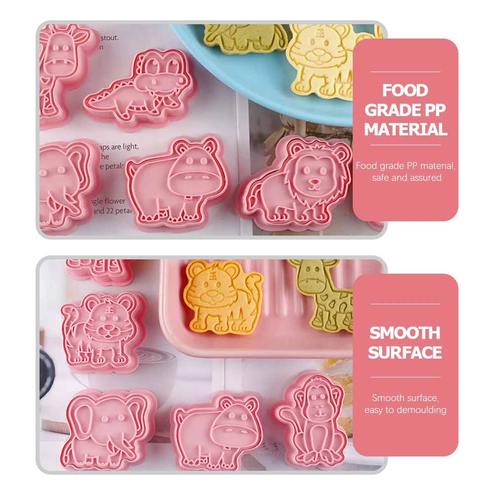 8 stampi riutilizzabili per biscotti animali, strumenti di cottura in plastica per torte, biscotti, cioccolato, pasticceria, decorazione, stampo per biscotti