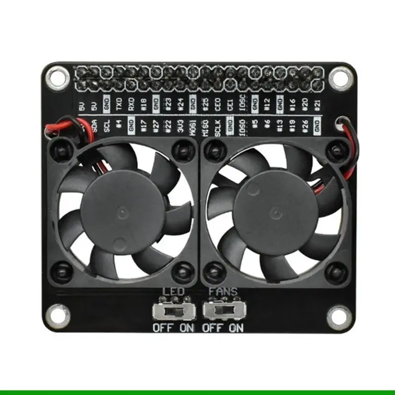 U55C Advanced Metal Cooling Panel Double Fan Support LED Lighting For Raspberry 5