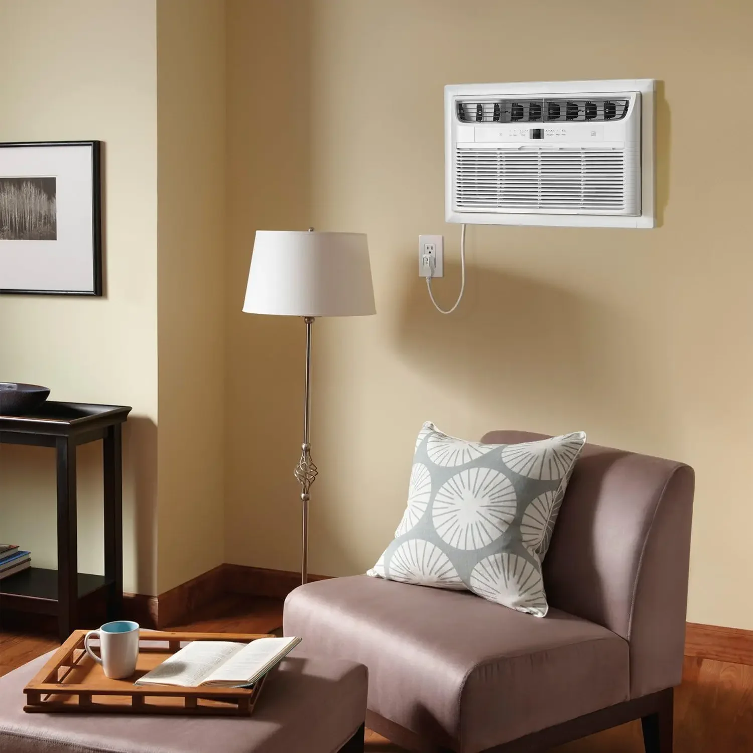 Frigidaire 230V 14000 BTU Wall Air Conditioner with Dehumidifier, Fan & Remote Control, Quiet Energy Efficient Wall Mounted AC Unit for Home Cooling, Cools Large Rooms Up To 700 Sq Ft