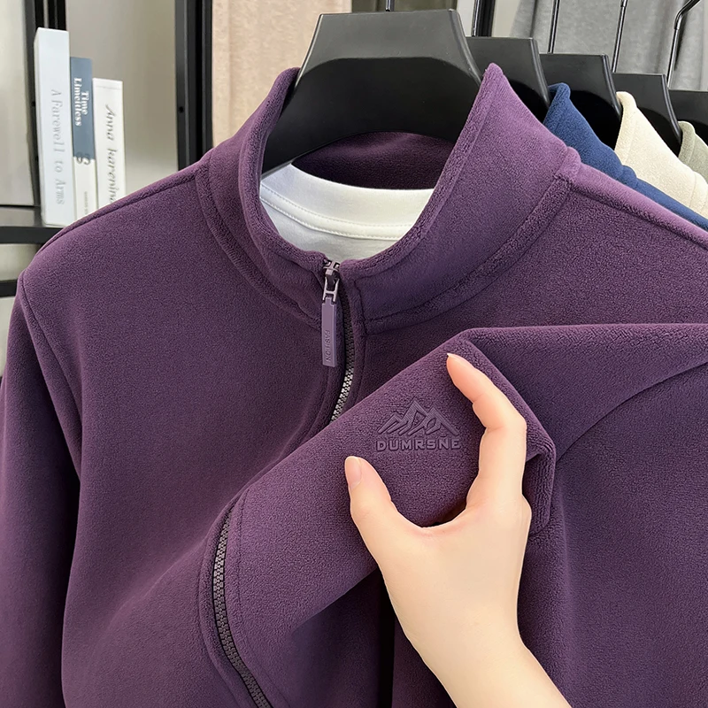 سترة رجالية بسحاب من العلامة التجارية الفاخرة شتاء جديد شعار الموضة تصميم مطرز رائع معطف رياضي كاجوال دافئ مخملي أصلي #3