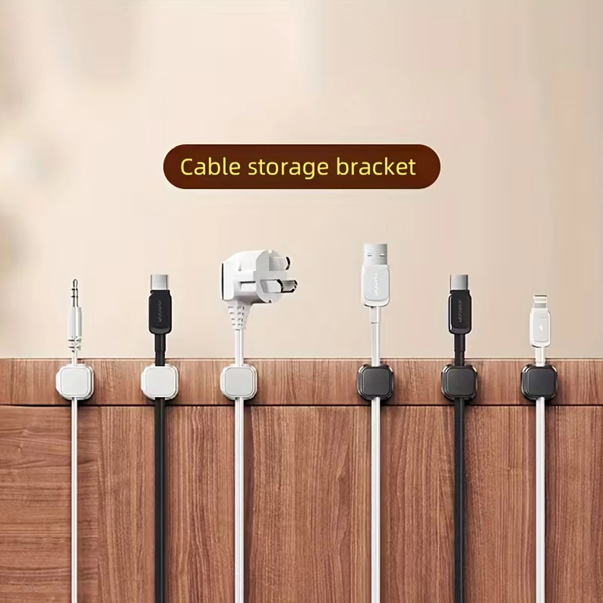 12/6 Piece Cable Organizer Kit, Self-Adhesive Magnetic Clips, No Drilling Required, Suitable for Home Office Desktops and Walls, Adjustable Multifunctional Cable Management view 3