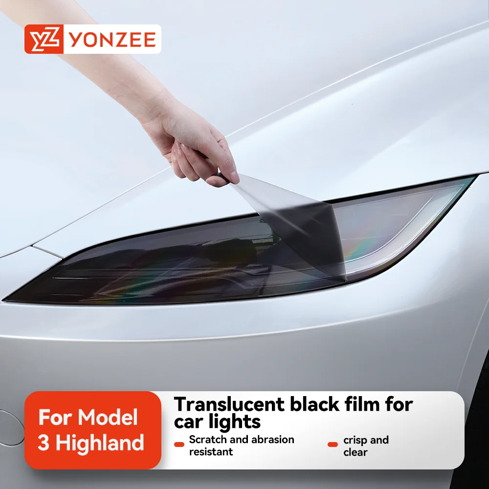 

YZ For Tesla Model 3 Highland Headlight Tinting Protection Film Taillight Blackened Wrapping Car Pre Cut PPF Film Accessories