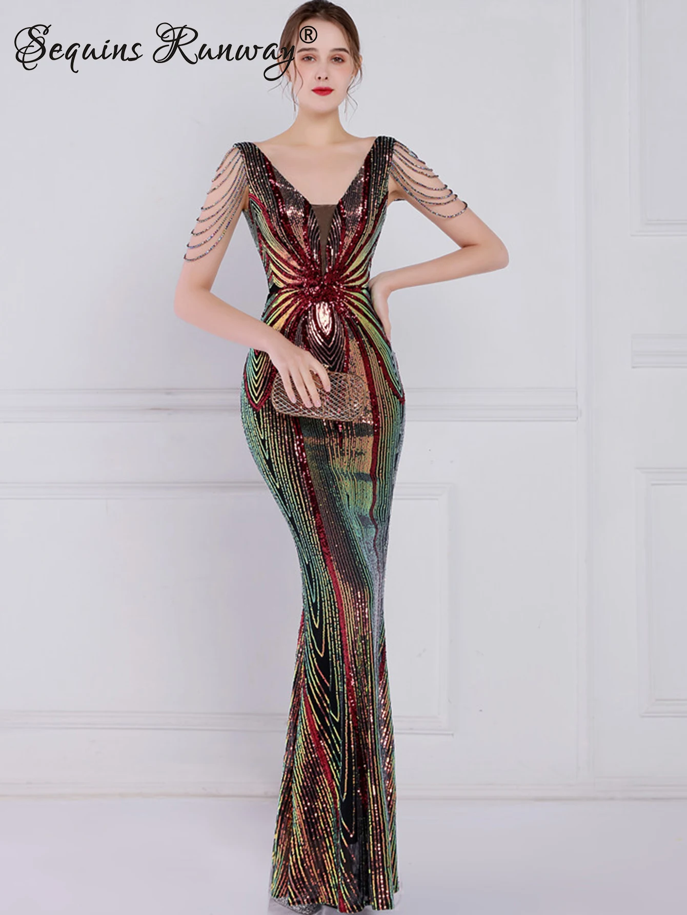 Sexy backless sequin black summer dress elegant birthday evening long dresses for women 2024 luxury wedding party dress vestidos