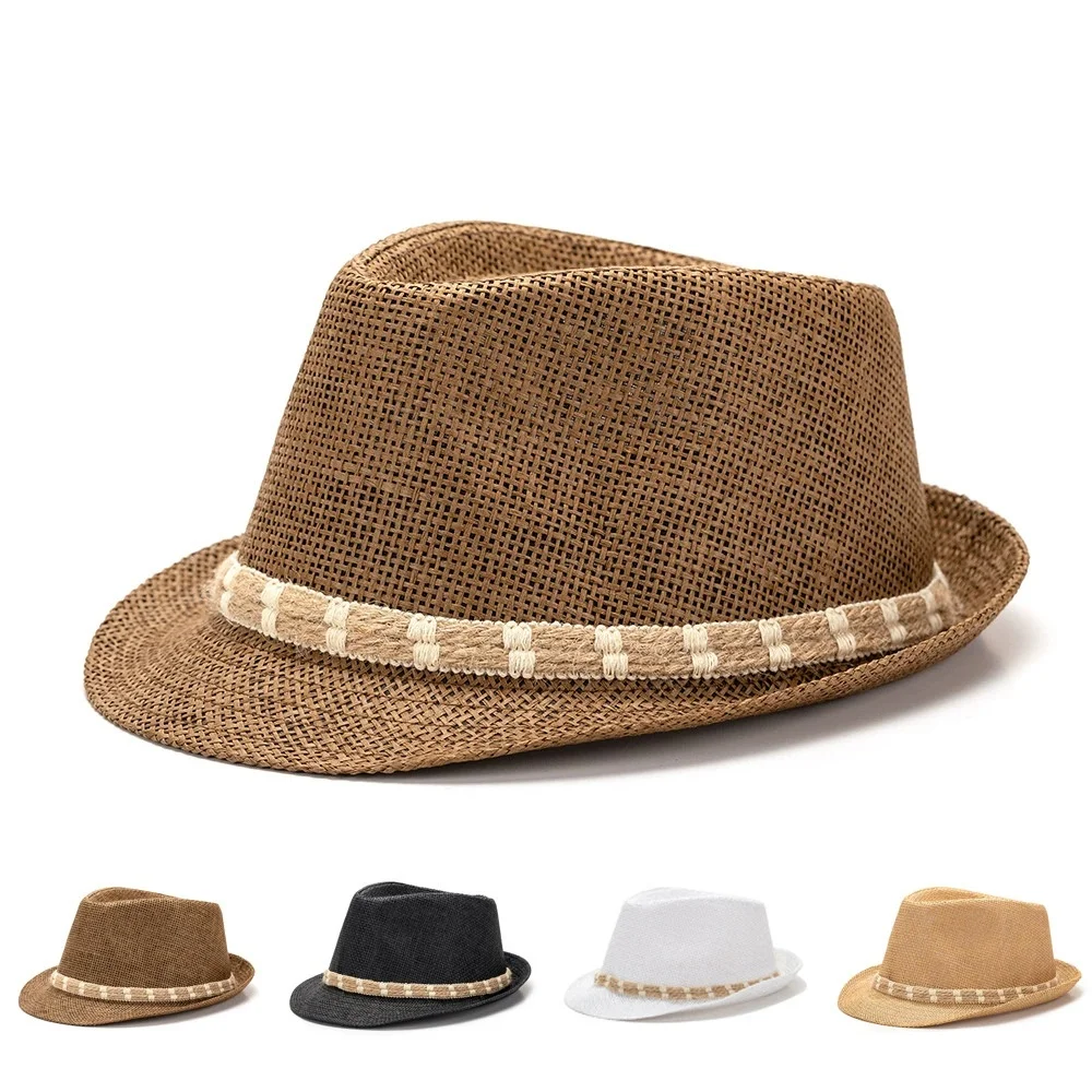 Summer Fashion Western Cowboy Hats, Handwoven Straw Sun Hats, Fine-Weave Jazz Hats, Versatile Gentlemen’s Hats