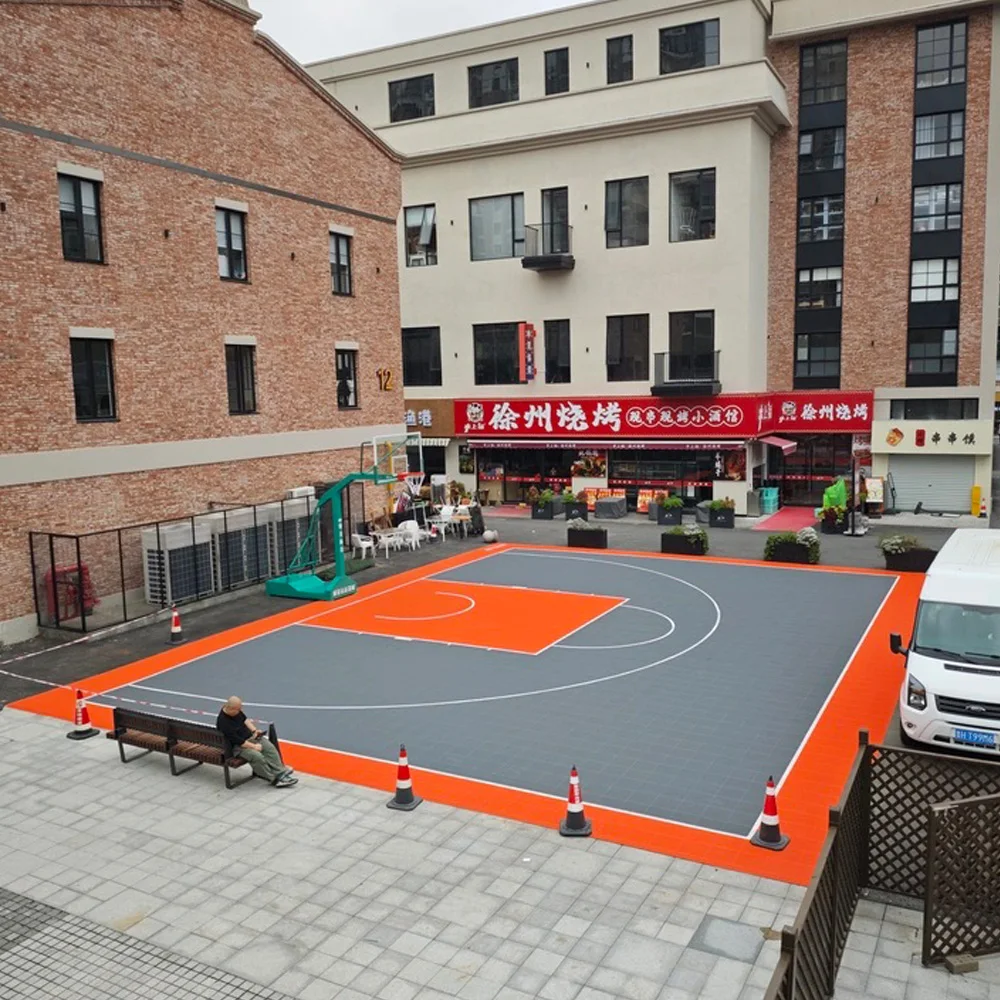 Beable Outdoor Kunststofffaser PP ineinandergreifende Basketballboden-Sportfliesen für Basketball-Rasen-Tennisplatz