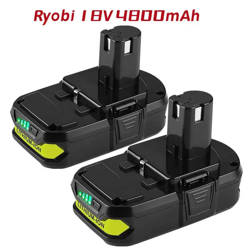 Upgraded 4.8Ah Replacement Ryobi 18V Lithium Battery, Compatible with Ryobi 18 Volt ONE+ Plus P107 P108 P102 P103 P104 P105 P109