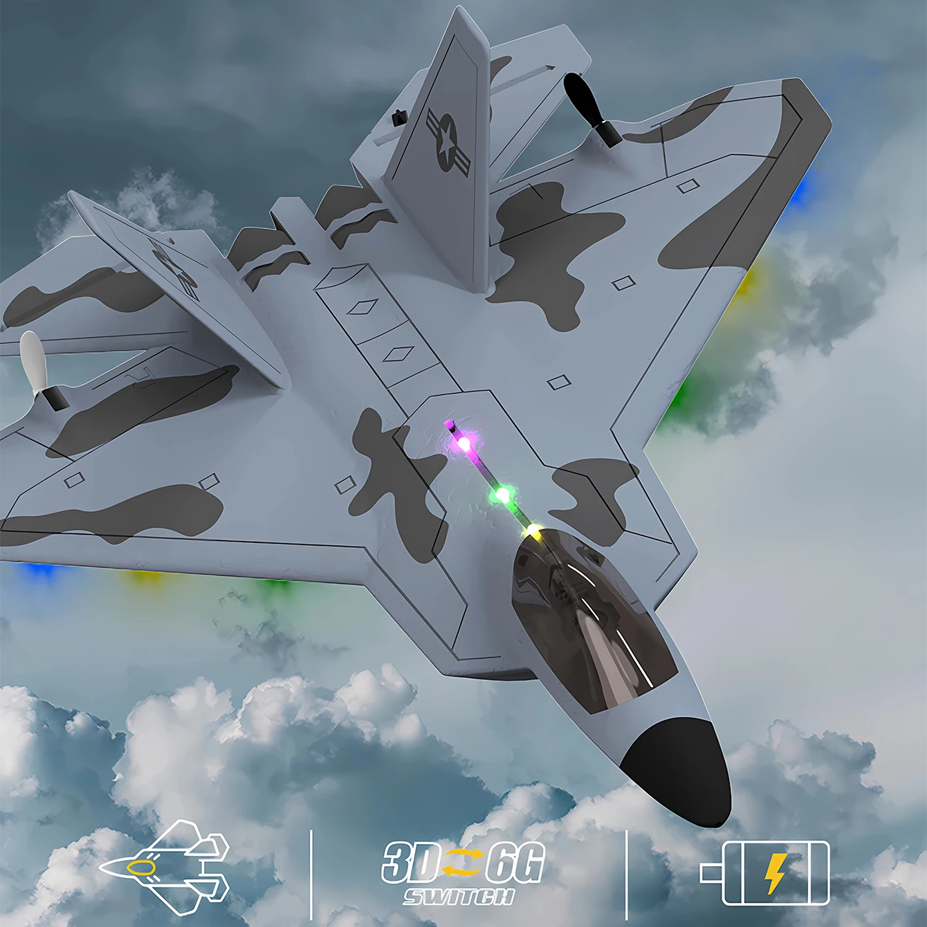 Creative simulation airplane toy, fighter jet, children's J-20 airplane model, pendant, alloy airplane model, bomber gift