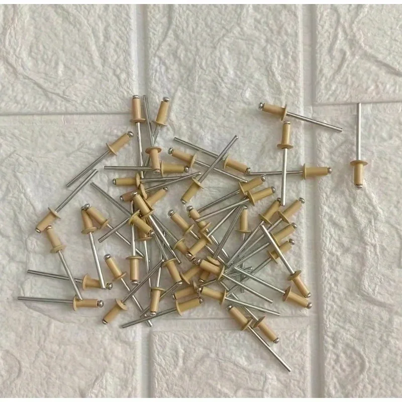 50pcs Color Painted Blind Rivets RAL1001 Round Head Hollow Rivets Industrial Fasteners Aluminium Steel Home Decor Rivets 5/32
