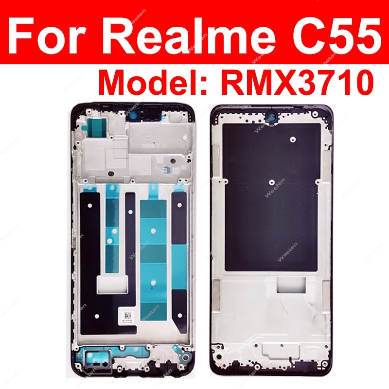 For Realme C51 C53 C55 C65 C67 5G Front LCD Frame Cover LCD Housing Holder Bezel Case Flex Replacement