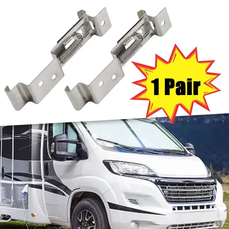 Universal Rectangular Car License Plate Spring Loaded Stainless Steel Bracket Cars Frame Holder Clamps Trailer Number Plate Clip