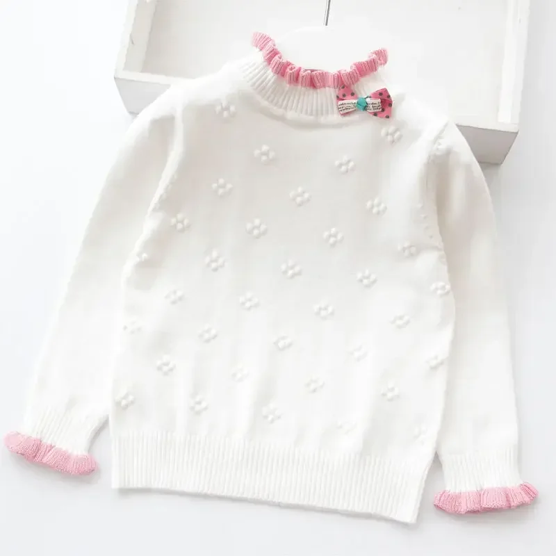 Pullovers de malha grossa infantil, suéteres quentes para meninas, moda infantil, RT131, outono, inverno, novo, 2023