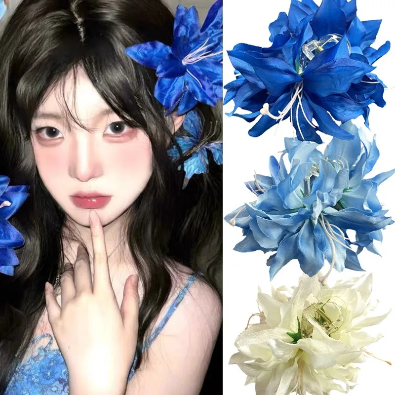 

Заколка для волос с 3D искусственным цветком Lily: для путешествий, отпуска, фотосессий, стильная, элегантная, модная, нескользящая, для повседневного ношения