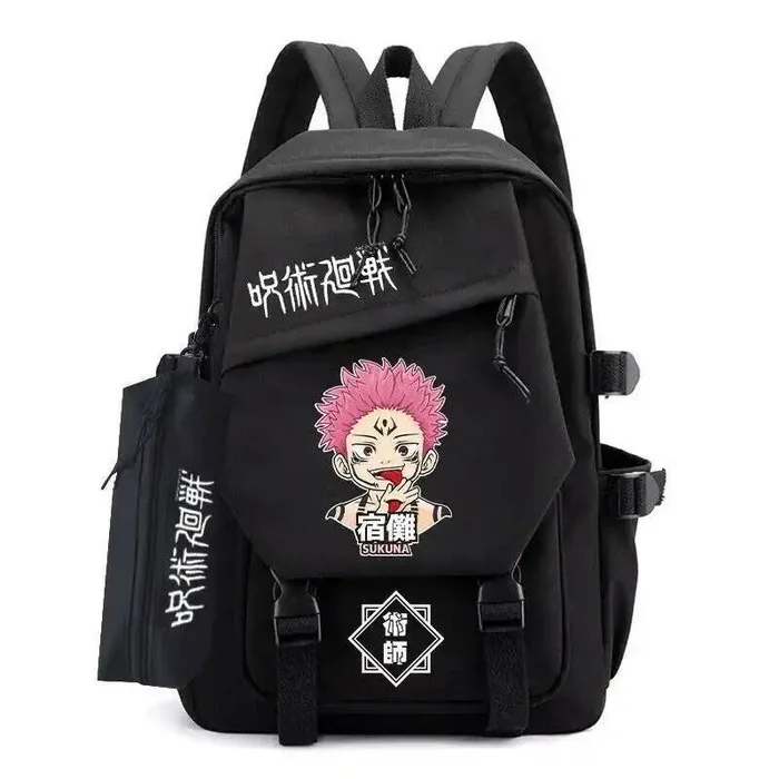 

Chibi Black Jujutsu Kaisen Студенческие подростковые школьные сумки Рюкзаки Mochilas большой вместимости для аниме-игр