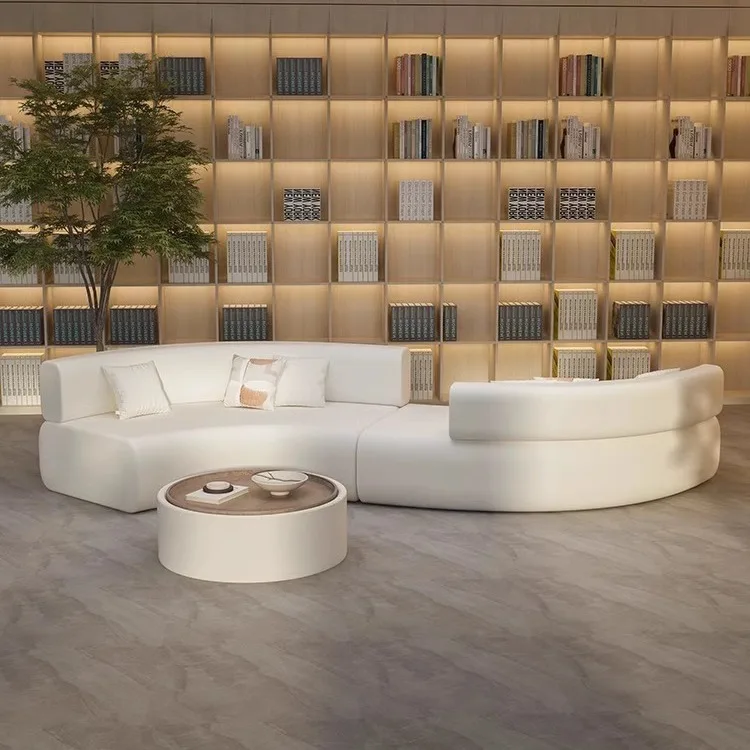 Modern Curved Irregular Sofa Double-Sided S-Shaped Sofa Creative Lobby Reception Hotel Beauty Salon Rest Area Sofa