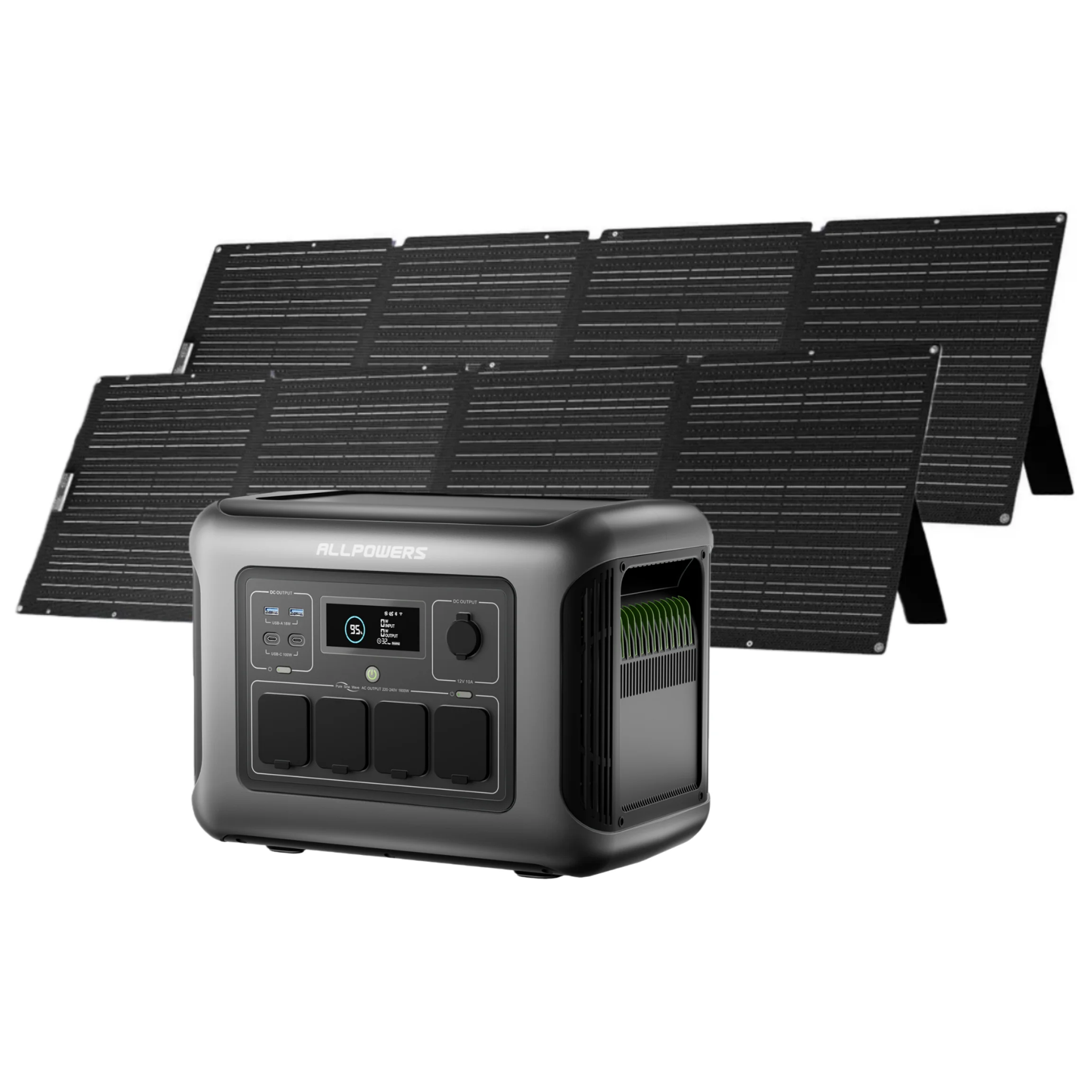 ALLPOWERS R1500 LITE Draagbare Energie Centrale 1056Wh LiFePO4 Batterij Zonnegenerator met Zonnepaneel 100W 200W voor Buiten en Camper