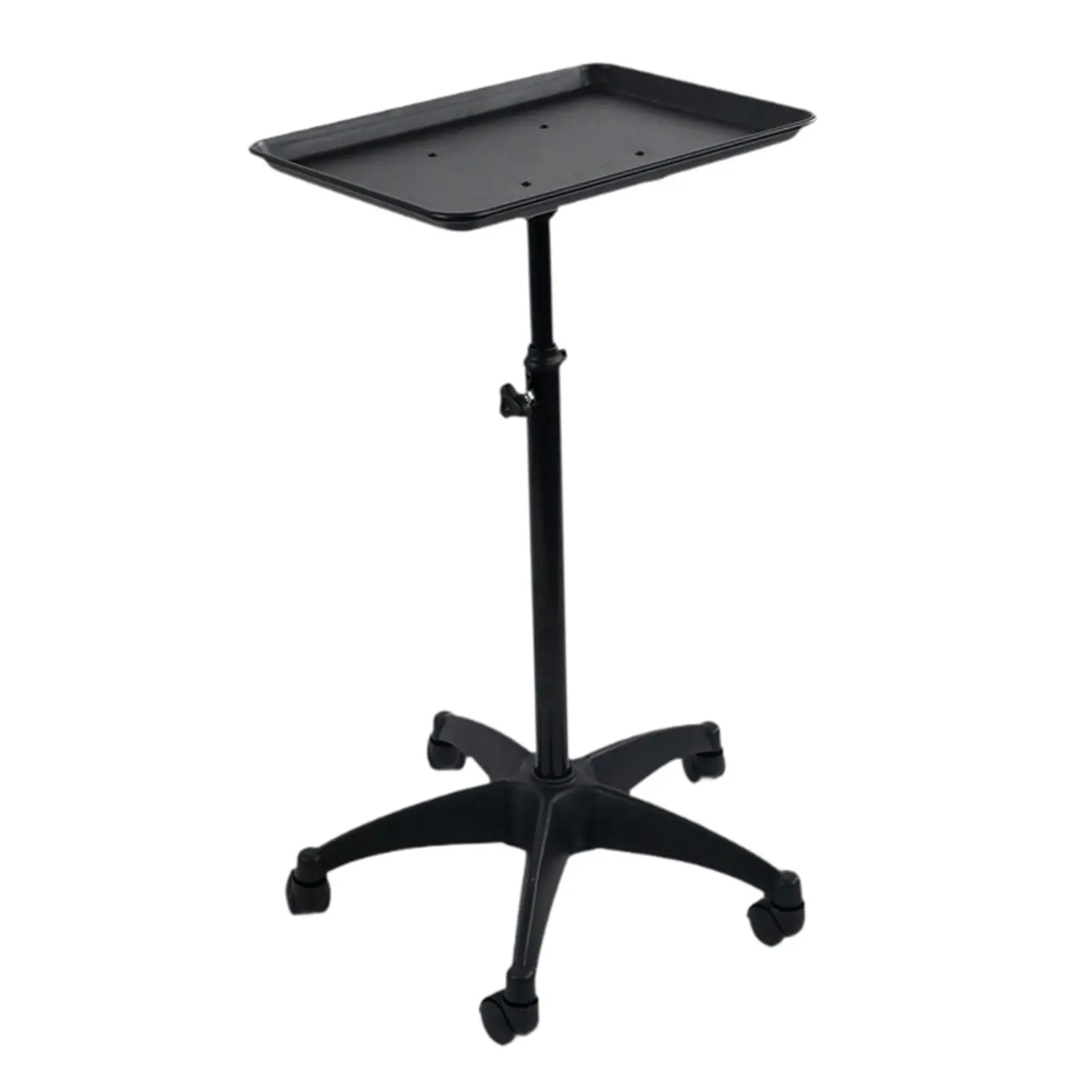 Portable Hair Salon Trolley Cart with Adjustable Height Steel Barber Tool Holder Tray for Stylist Rolling Storage Workspace