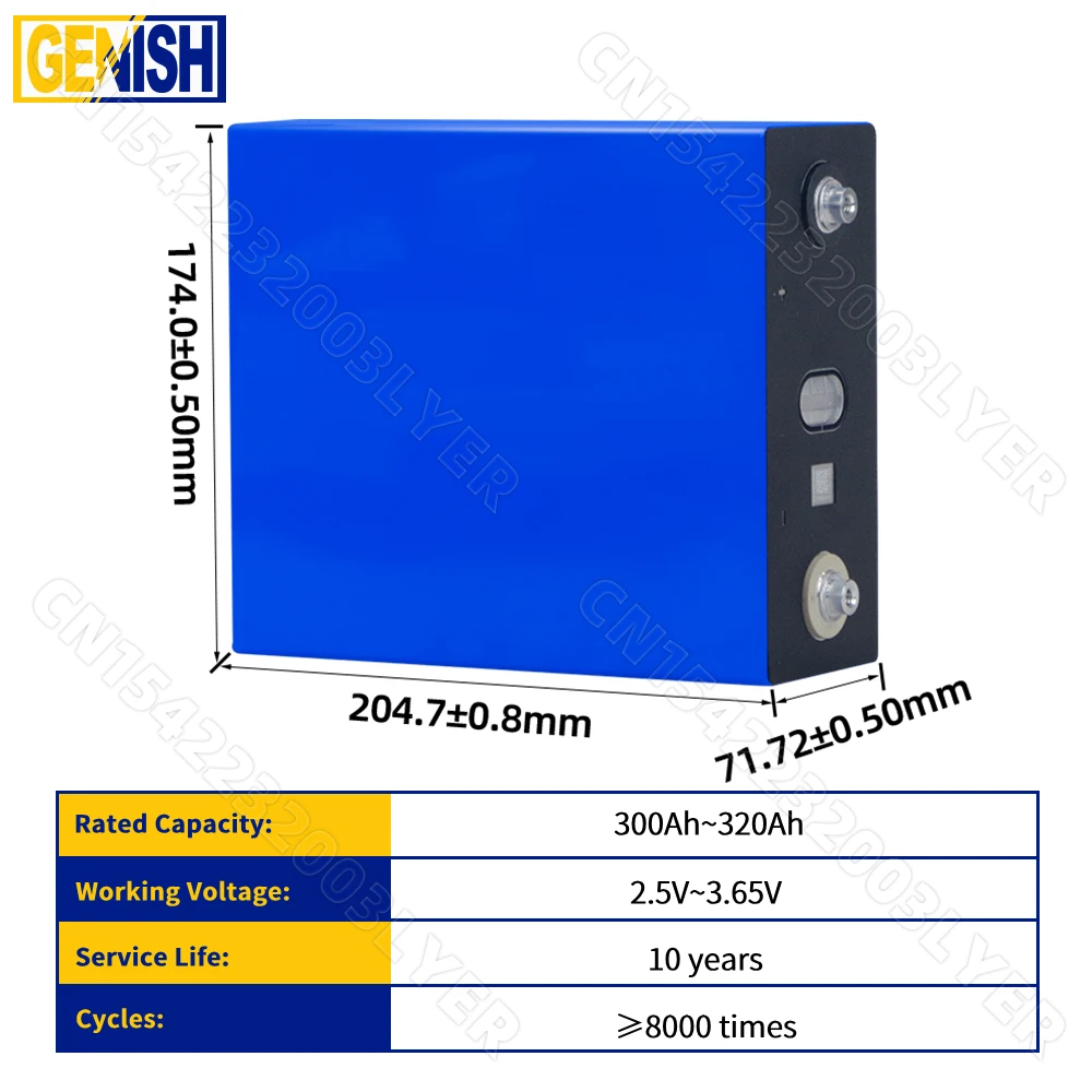 Batería LiFePO4 de grado A de 8000 ciclos, pila recargable de 3,2 V, célula de fosfato de hierro y litio, bricolaje, 12V, 24V, 48V, RV, EV, Vans, carrito de Golf, novedad