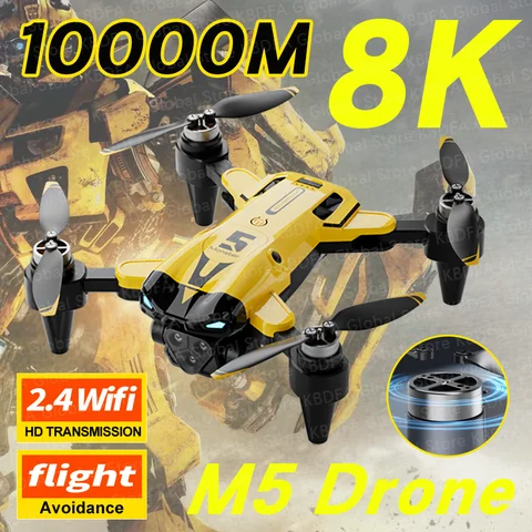 KBDFA 새로운 M5 Max Drone 8K Professinal 4K HD 카메라 광각 광학 흐름 위치 파악 브러시리스 모터 RC Quadcopter 앞치마 판매