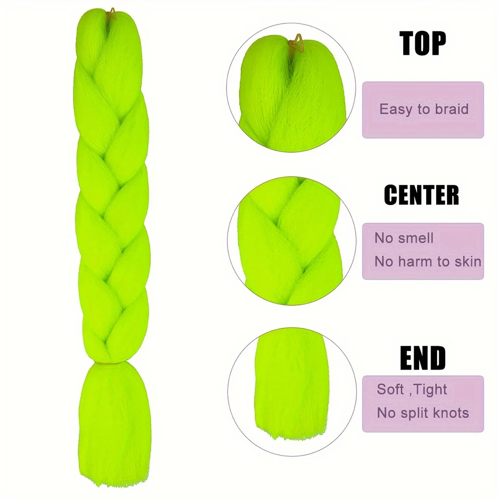 3 pçs jumbo trança tranças extensões de cabelo sintético crochê perucas arco-íris extensão trançado diy festa de natal meninas vestido cabelo