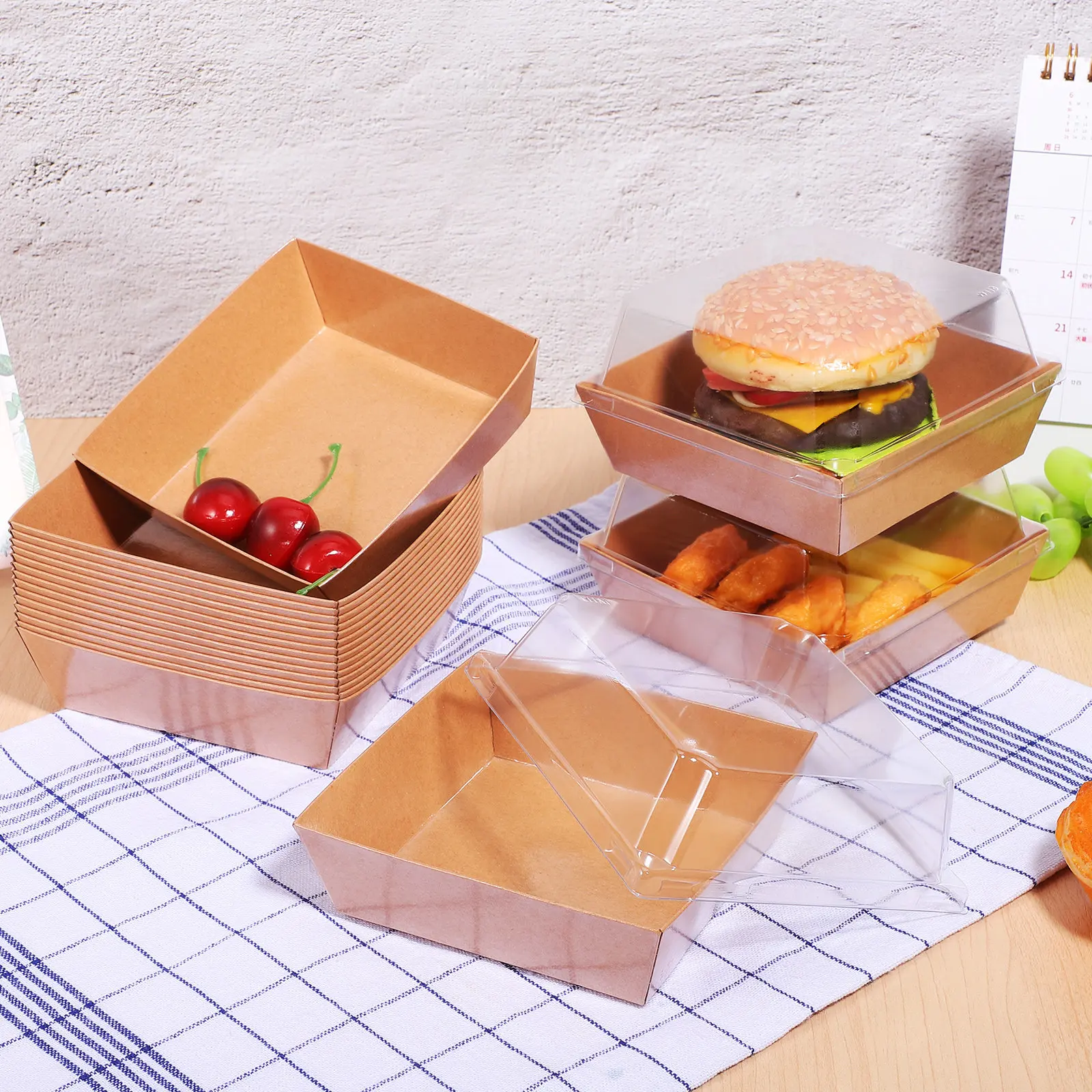 Cake Boxes with Clear Lids 20 Pack Sturdy Paperboard Bakery Dessert Takeout Food Packaging Containers