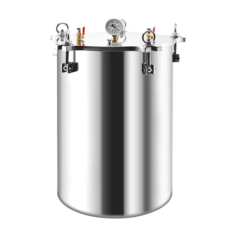 Stainless Steel Defoaming Bucket 20L/30L Vacuum Defoaming Barrel Vacuum Mixing Barrel for Vacuum Pump Degassing Chamber