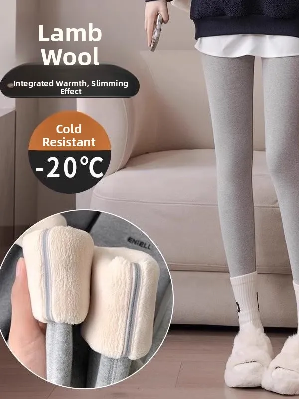 

Women's High-Waist Thiened Fce Lined Yoga Pants Winter Warm Tightening Belly Control Butt Enhancing Cotton Trousers