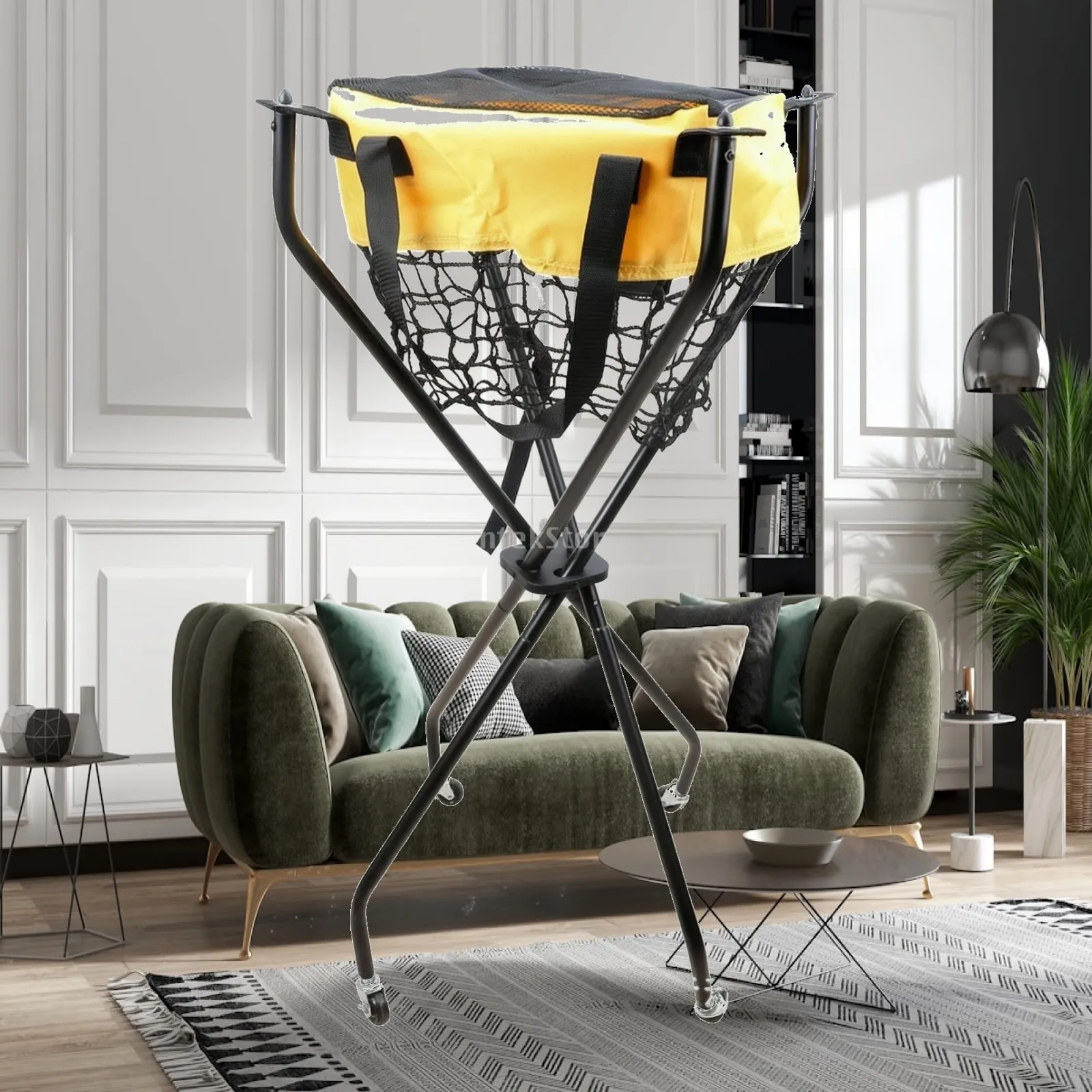 chariot-a-balles-de-pickleball-avec-roues-et-panier-en-filet-pour-l'organisation-des-accessoires-et-equipements-de-court