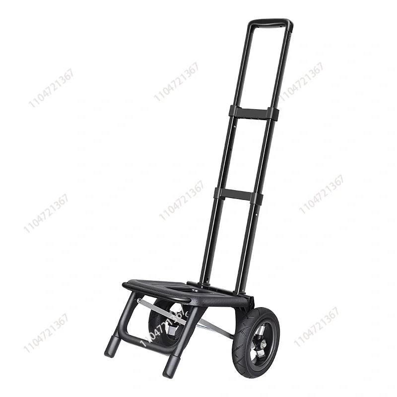 

trailer folding small cart household shopping grocery small cart pulling goods pull rod cart for outdoor large wheeled handcart