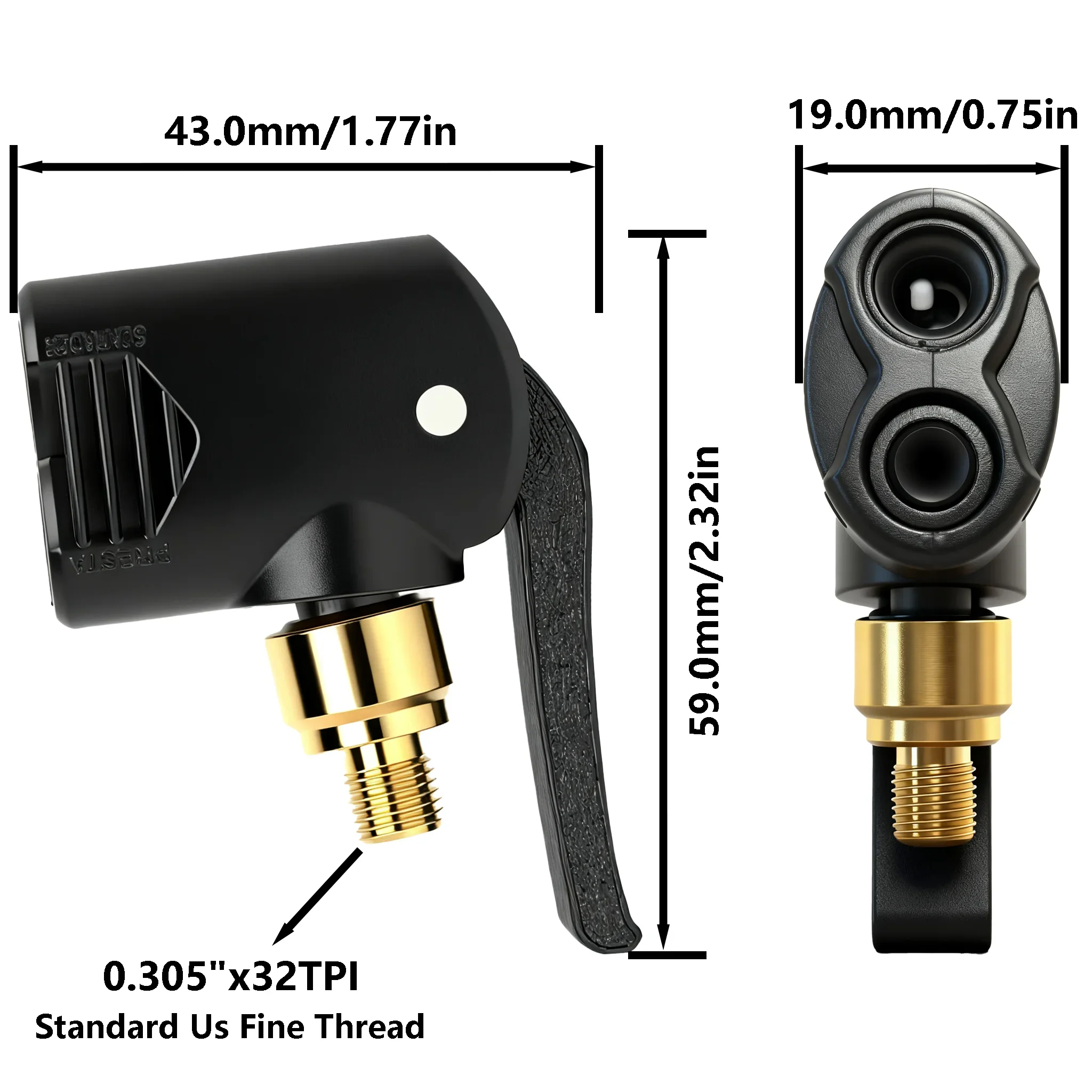 DC Bicycle Pump Quick-Release Smart Mouthpiece 2nd Generation Artifact 2-in-1 Compatible with American and French Mouthpieces