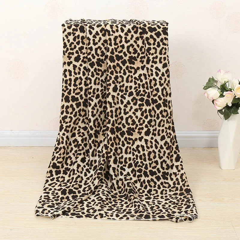 Leopard Print Cloth Huayao Fabric Crepe de Chine Fashion Shirt Polyester Chiffon