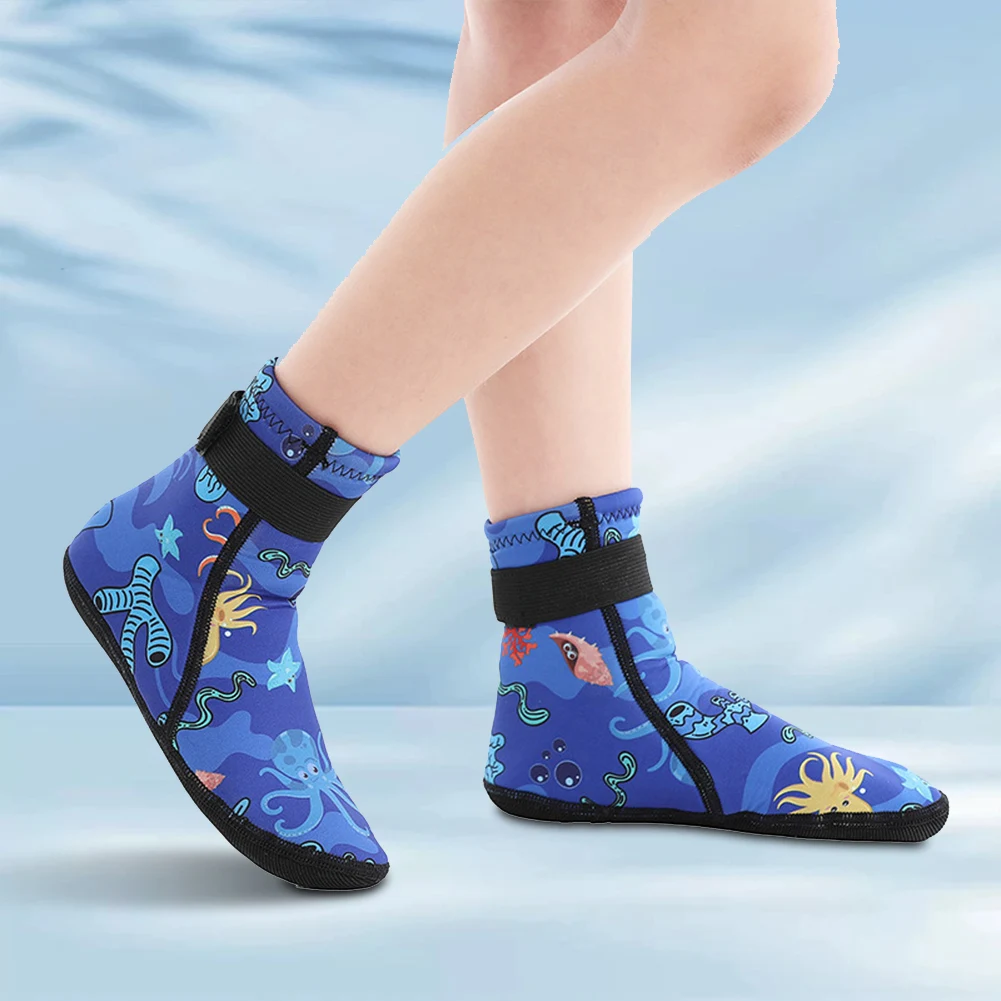어린이 네오프렌 워터 양말 모래 양말 미끄럼 방지 잠수복 양말 조정 가능한 유아 다이빙 양말 다이빙 서핑을 위해 따뜻하게 유지