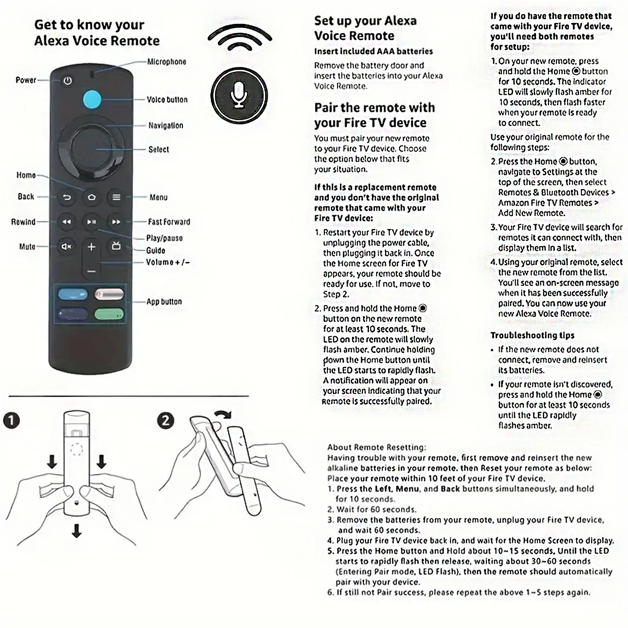 L5B83G Voice Replacement Remote Control Compatible with Fire TV Stick 2nd/3rd /4k Fire TV 3rd Generation for Amazon Fire TV