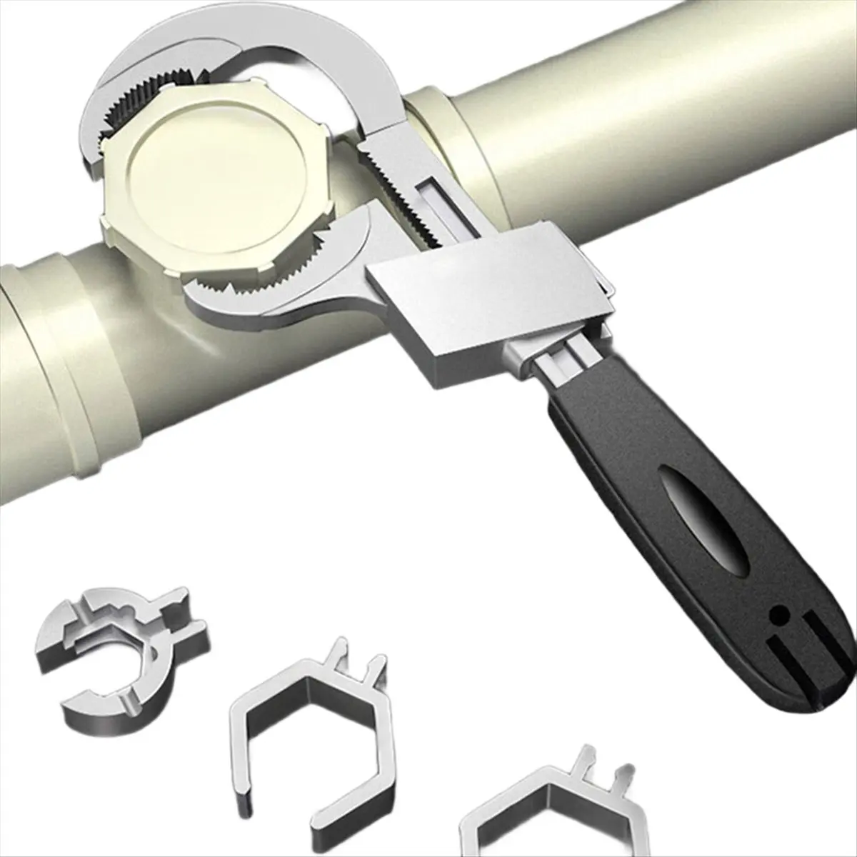 A013 Adjustable Double-Ended Bath Wrench Set for 80mm Water Pipes, Multifunctional Alloy Tool