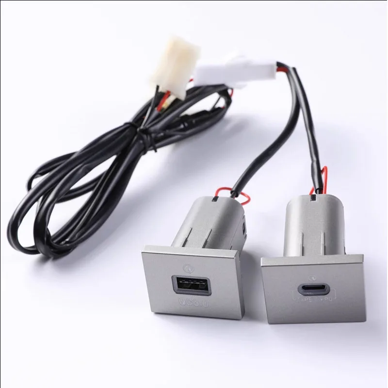 1 قطعة مقبس شاحن السيارة 12 فولت/24 فولت QC3.0 الذكية سريع تهمة منفذ محول الطاقة PD نوع C لفورد فوكس 2 2004-2010 Mk2 اكسسوارات #4