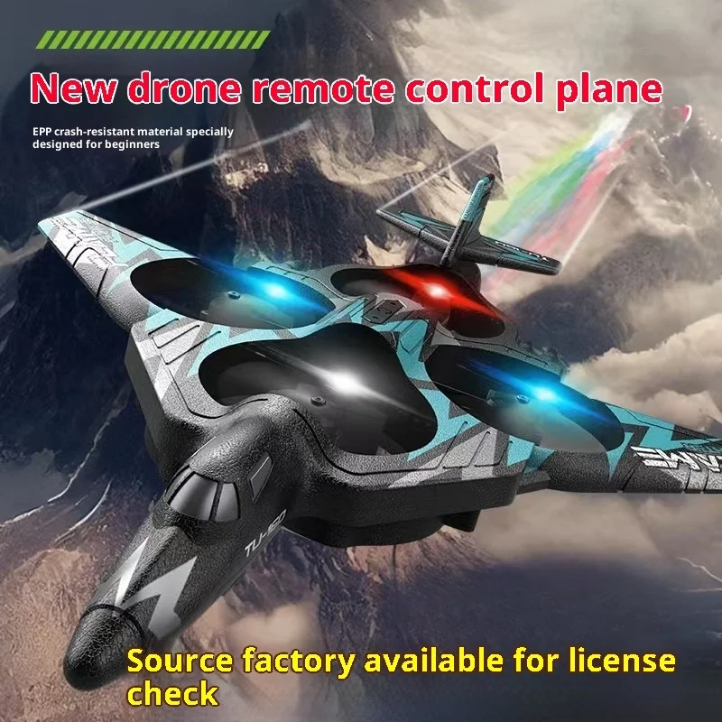 New RC Foam Remote Control Airplane Fighter Glider Quadcopter Aircraft Model Toy with Lights Durable Gift for Boys Kids Outdoor