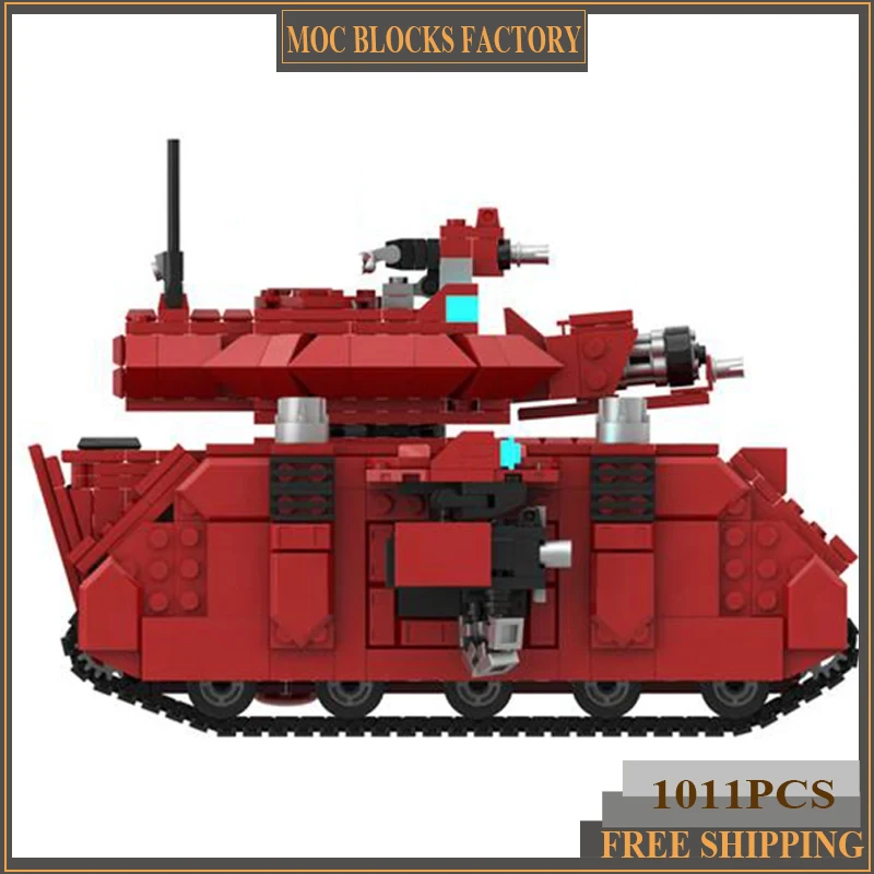 

Moc Building Blocks Military Weapons Model Land War Tank Technical Bricks DIY Assembly Construction Toys For Child Holiday Gifts