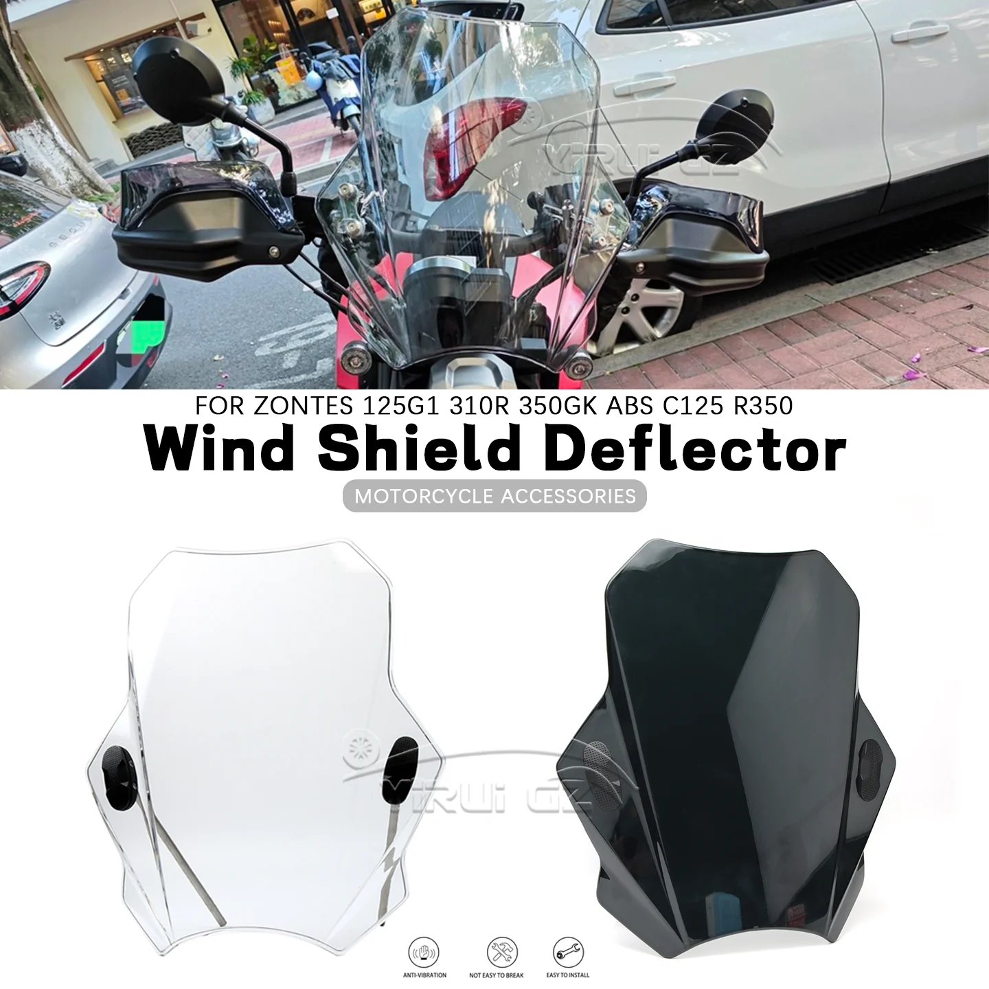 

Ветровое стекло-дефлектор для мотоцикла ZONTES 125G1 310 R 350GK C125 R350