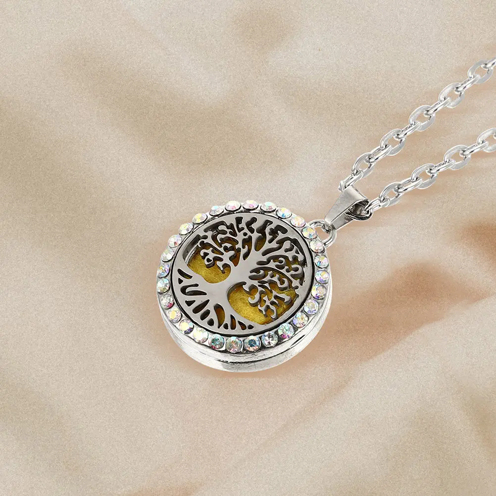 

2Pcs Aroma Diffusing Necklace Retro Locket Style Essential Oil Pendant for Winter Gifting Portable Aromatherapy Accessory