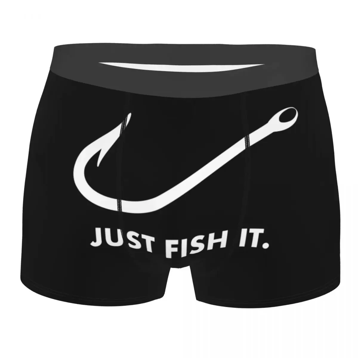 Male Cool Fishing Just Fish It Underwear Fisherman Boxer Briefs Soft Shorts Panties Underpants