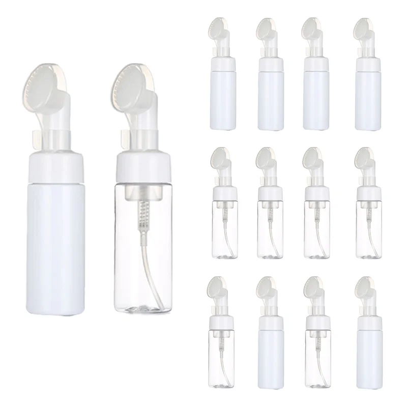 

10Pcs 100ml-250ml Empty Clear Plastic Foam Refillable Dispenser Pump Bottles with Gel Head Wash Brush for Cleaning Travel