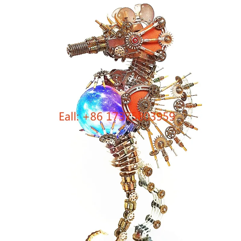 Difficult metal handmade DIY assembly model mechanical hippocampus ornament toy precision adult male birthday gift