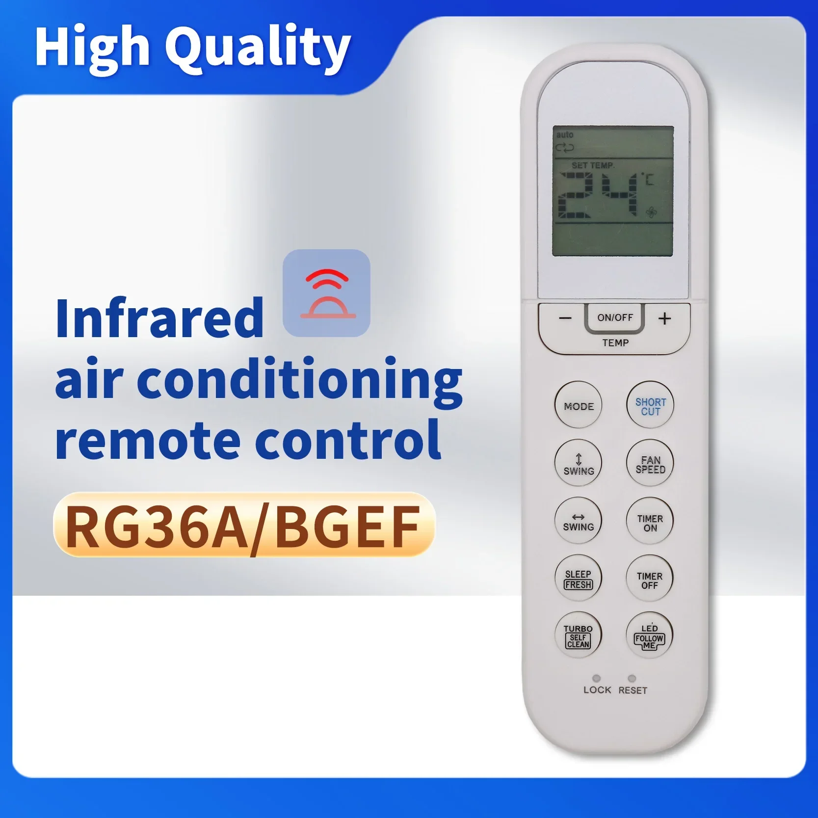 Replacement AC Remote Control For Midea Air Conditioner RG36F-BGEF RG36B/BGE RG36F/BGE RG36A12/BGEF RG36A/BGEF