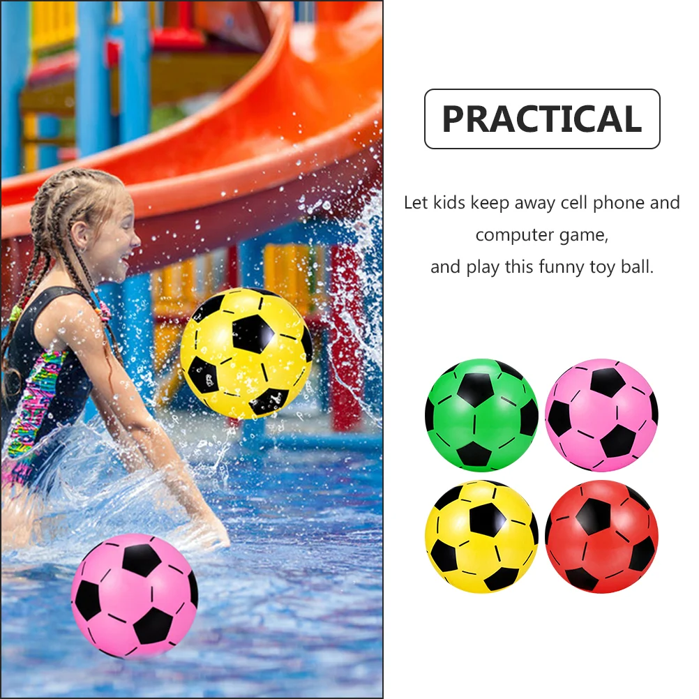 10 Pcs Inflatable Ball Children's Pool Toys Camping Soccer for Kids Balls Plastic Beach Football