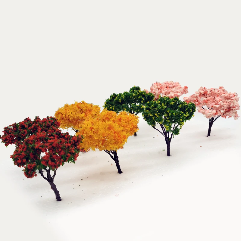 10pcs 60MM Flower Tree Model Yard Tree Miniature Landscape Movie Animation Scene Material Photography Diy Sand Table Layout