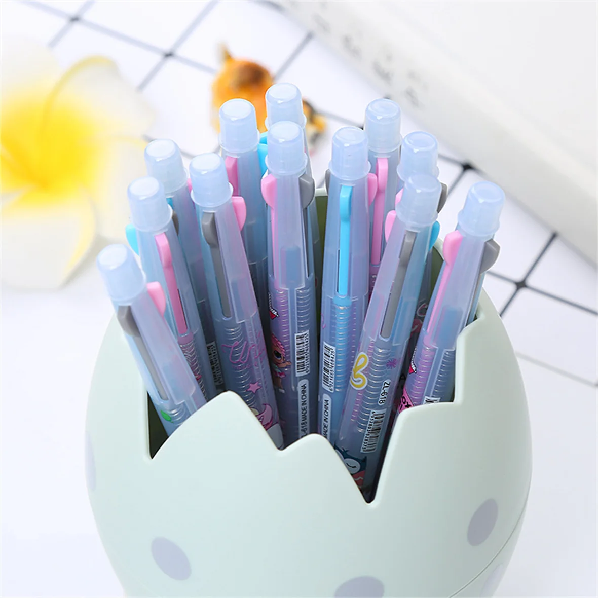 5PCS Ballpoint Pen Unicorn Flamingo Colorful Ballpoint Pen Black Blue Red Multifunctional Multicolor Pen School Supplies Office