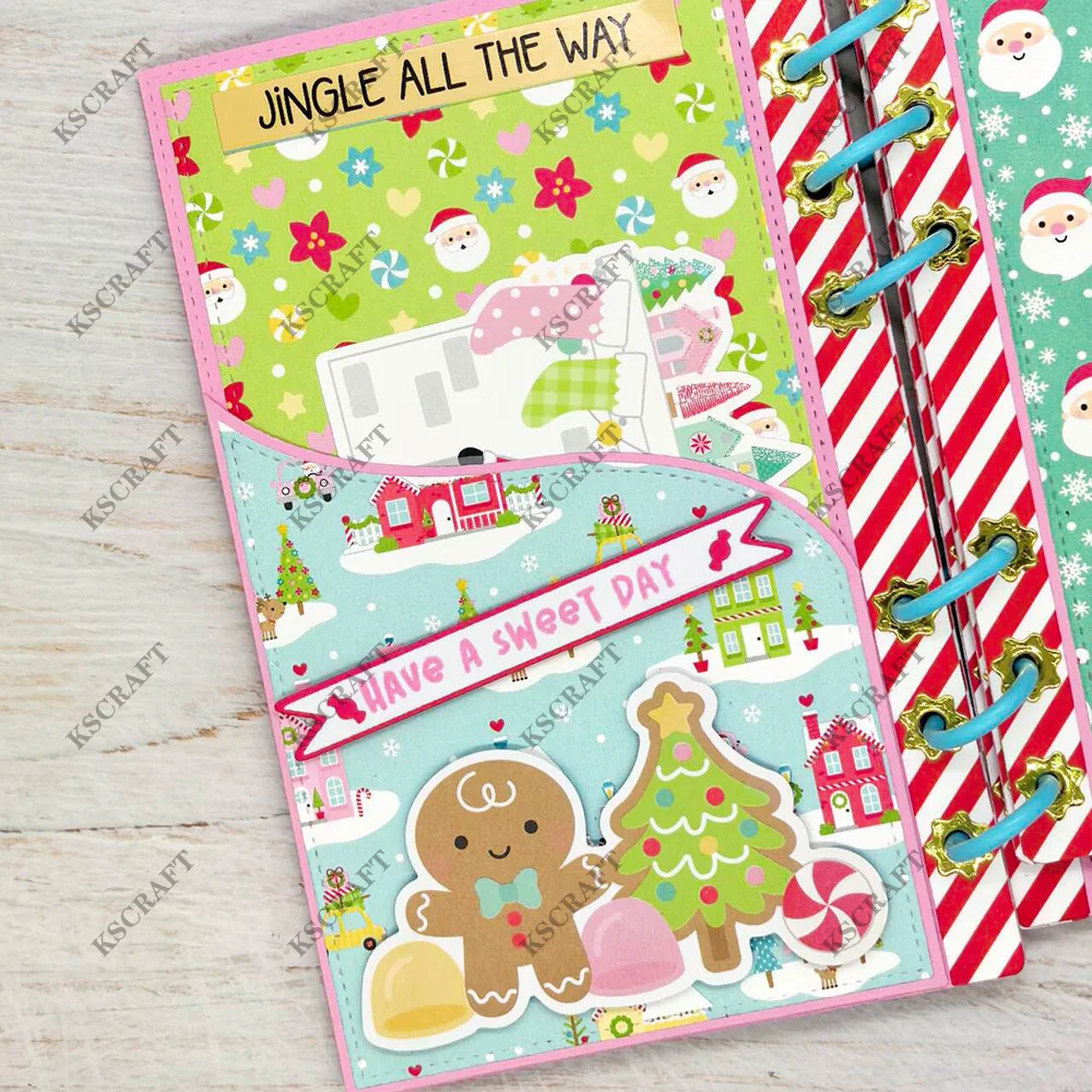 KSCRAFT A6 Journaling Pocket Cutting Dies Stencils for DIY Scrapbooking Decorative Embossing DIY Paper Cards