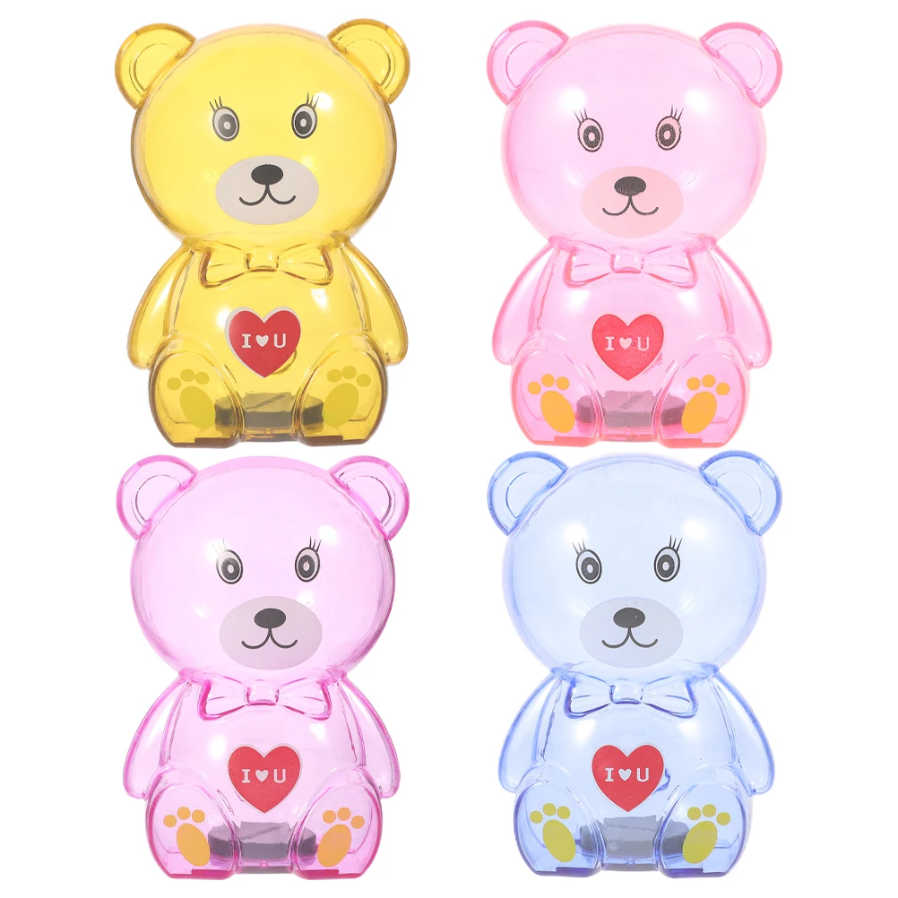 

4pcs Cute Bear Piggy Bank Desktop Coin Box Unbreakable Plastic Saving Bank For Home Large Capacity Cartoon Coin Container